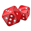 Two dices symbolizing element of chance in Arcade Games and interactive Gaming Entertainment